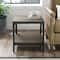 Walker Edison Slate Gray Angle Iron Rustic Wood Side Table Set